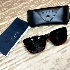 NWT DIFF Sunglasses with case and cloth